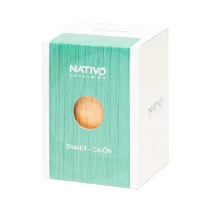 Mini cajón shaker, panel frontal marrón - Instrumento de percusión compacto de roble