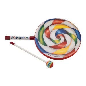 Tambour Lollipop 1"x10" Trommelschlägel mit Stoffkopf für Kinder - Green Musicians