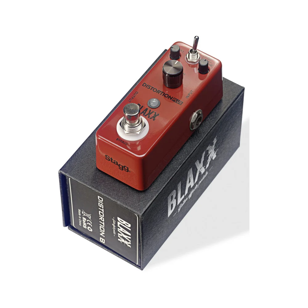 Pédale de Distorsion BLAXX pour guitare électrique - 3 modes Naturel Serré Classique