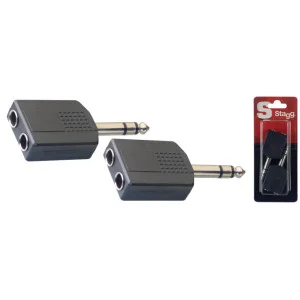 Adaptateur 2 x jack femelle vers 1 x jack mâle, 2 pièces - Accessoire audio stéréo