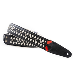 Courroie Vegan Righton Armour Blanche - Porte-médiators Intégré | Green Musicians