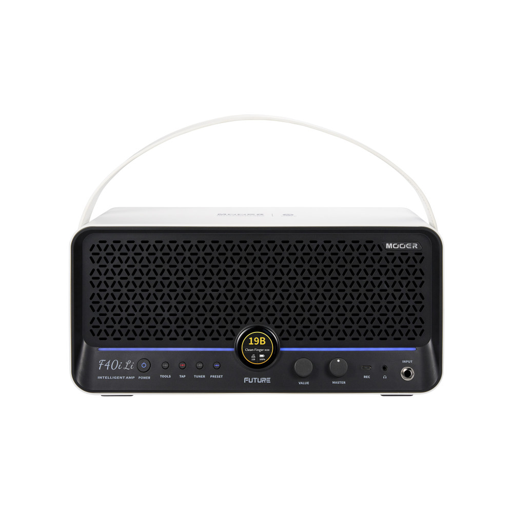 Mooer F40i Li 40W Snowfall White Amplifier - 40W Stereo Portable Amplifier with 55 Models