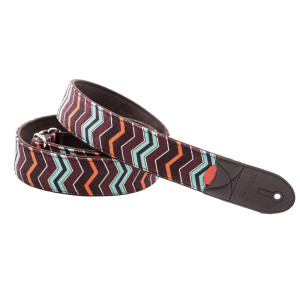 Courroie Vegan Righton Ziggy Teal - Courroie de guitare ajustable avec porte-médiators