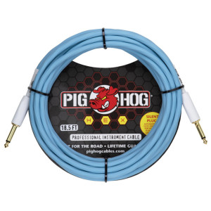 Pig Hog Hex Series Câble silencieux 5,67m/18.6ft Daphne Blue