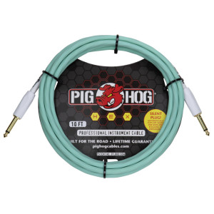 Pig Hog Hex Series Câble silencieux 3m/10ft Vert écume de mer