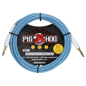 Câble silencieux Pig Hog Hex Series 3m/10ft Bleu Daphné