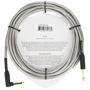 Pig Hog Armor Clad Cable de Instrumento, 6m/20ft, Conector Angular