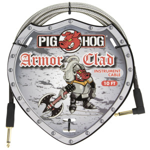 Pig Hog Armor Clad Instrument Cable, 3m/10ft, Fiche coudée