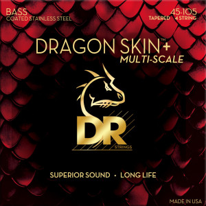 DR, DRAGON SKIN+ Cuerdas de bajo de acero inoxidable: Medium 45-105, Multi-Scale