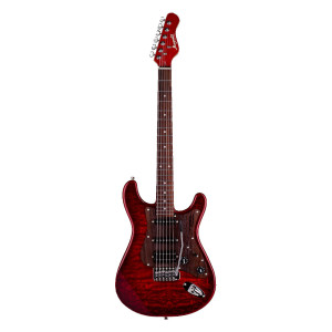 Magneto Guitars, Sonnet Modern, Quilted Transparent Wine Red