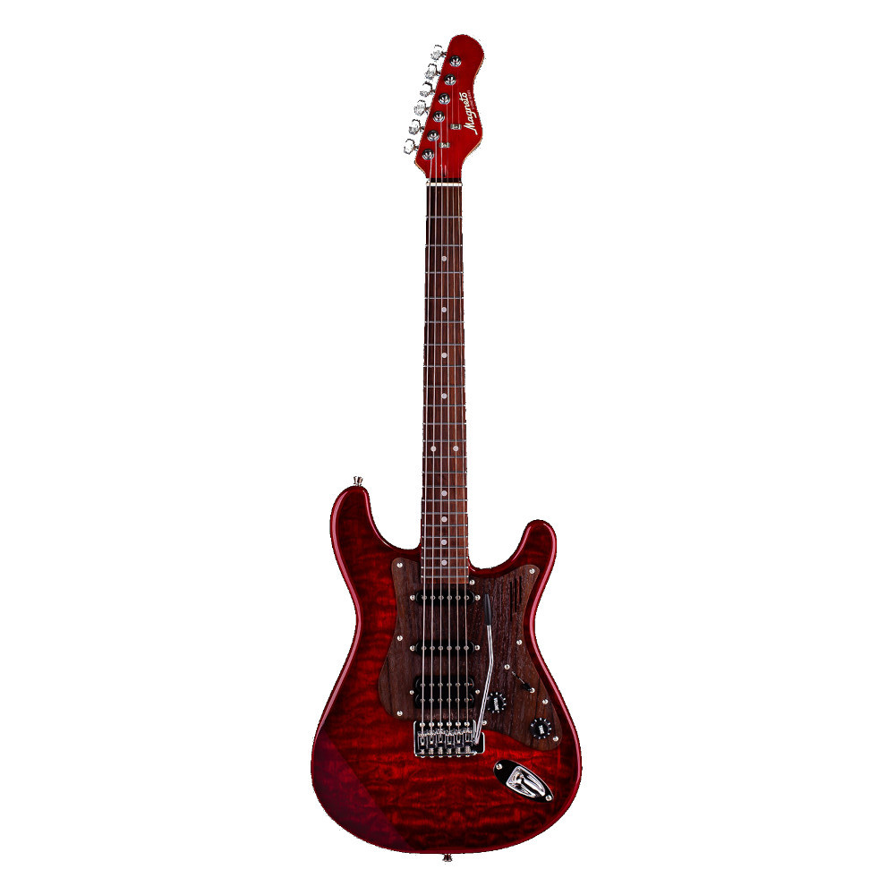 Magneto Guitars, Sonnet Modern, Acolchado Transparente Rojo Vino