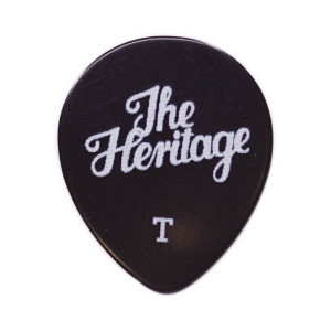 Heritage, Guitars 347 Shape Celluloid Black Vintage Guitar Pick, Thin, 72 pcs Refill Pack