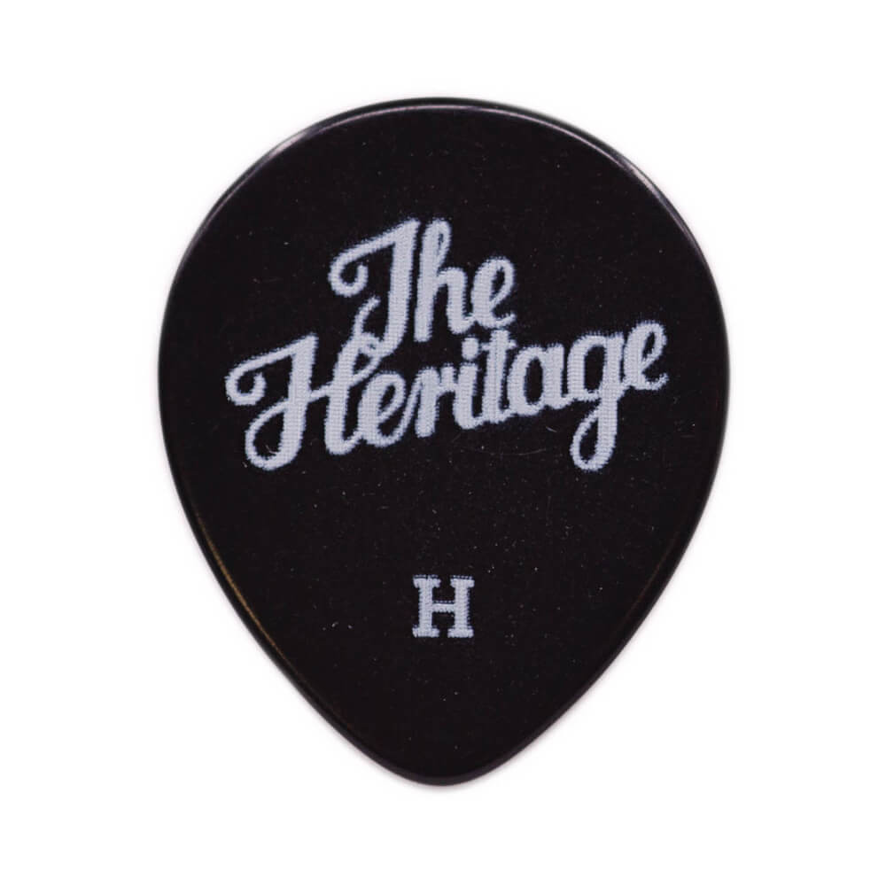 Heritage, Guitars 347 Shape Celluloid Black Vintage Guitar Pick, Heavy , 72 Stk Nachfuellpack