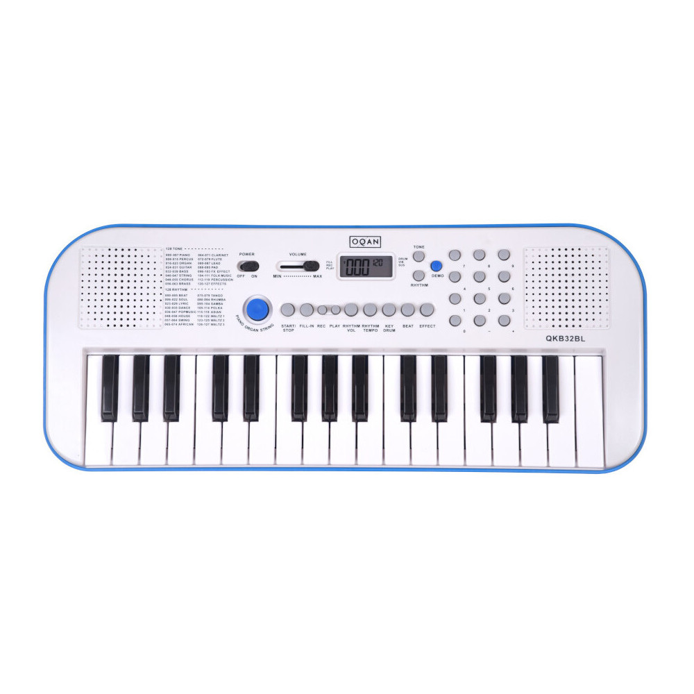 Oqan Oqan Qkb32bl Blau – Mini-Keyboard mit 32 Tasten, 128 Klängen und 128 Styles