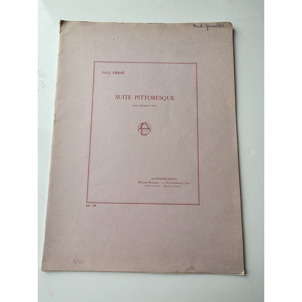 Gabriel Pierné - Andante Con Eleganza Transcrit Pour Clarinette Et Piano Par Peter Dodd - Ed. Heugel