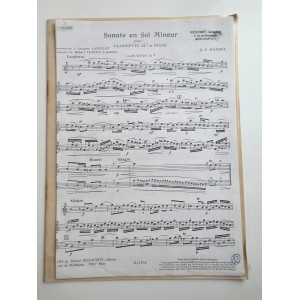 Haendel, Sonate En Sol Mineur Pour Clarinette Et Piano, Transcription Jacques Lancelot