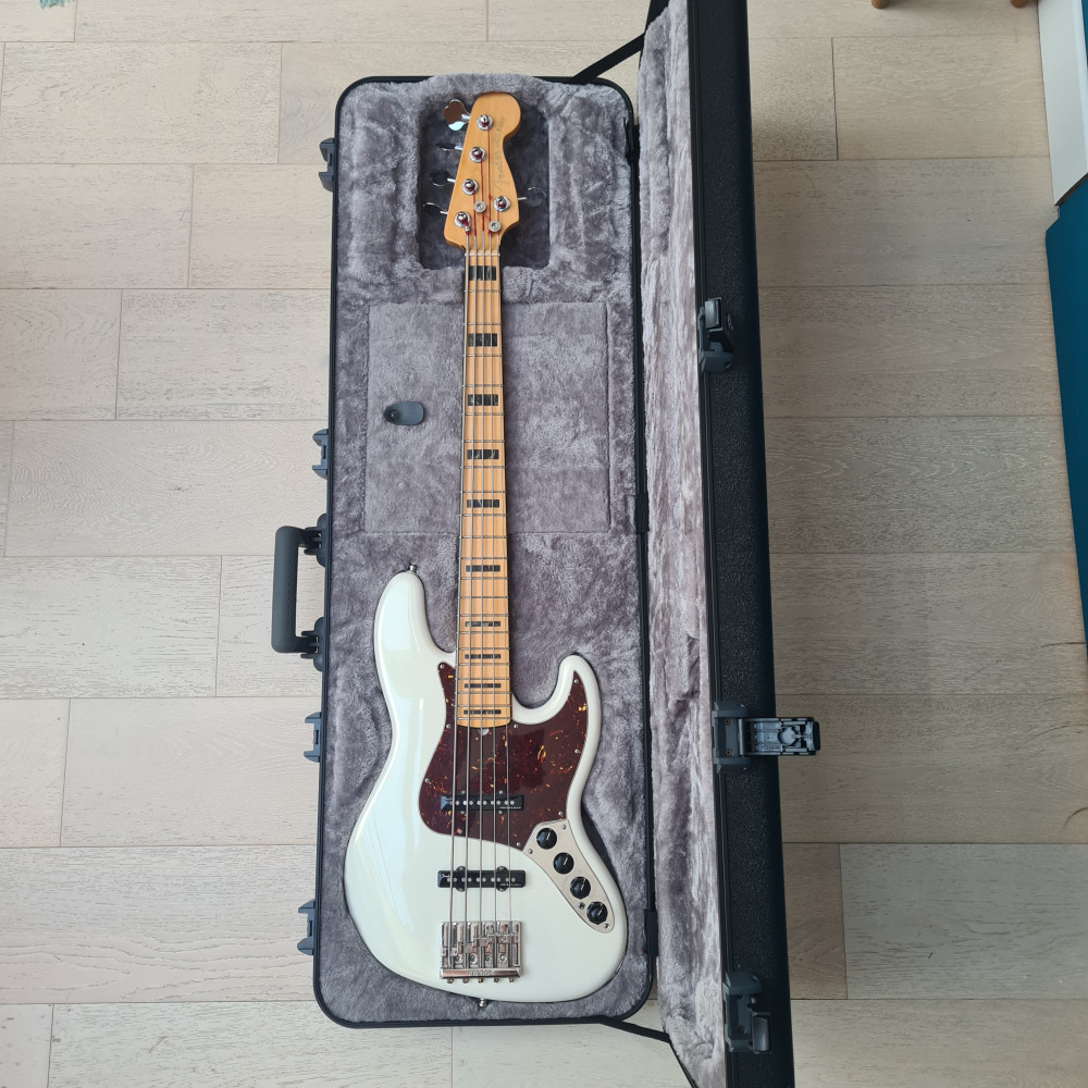 Fender American Ultra Jazz Bass V USA – 2022 – Arctic Pearl – Case Fender