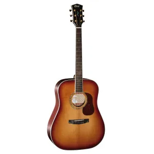 Guitare Cort Gold D8 Light Burst | Dreadnought tout massif table Sitka torréfiée