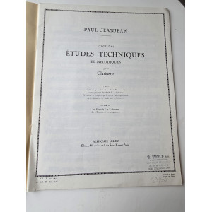 Paul Jeanjean - Études Techniques Et Mélodiques Pour Clarinette - Vol Ii : Parties De 2e Et 3e Clarinette