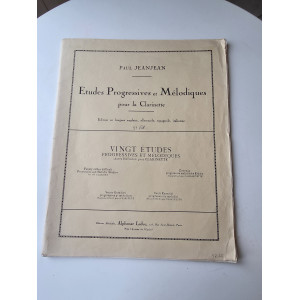 Paul Jeanjean 20 Études Progressives Et Mélodiques Pour La Clarinette - Vol. 1