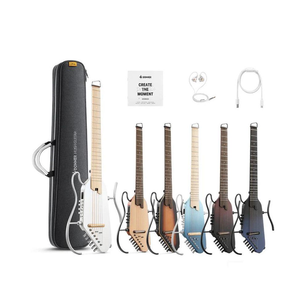 Donner HUSHI Pro Travel Guitar White