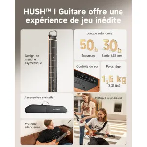 DONNER HUSH-I Travel Guitar MH Nat