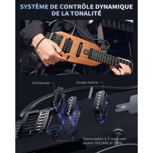 DONNER HUSH-X Travel Guitar Natural