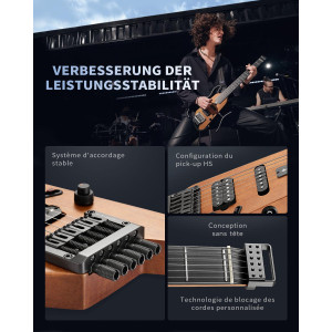DONNER HUSH-X Travel Guitar Natural