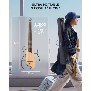 DONNER HUSH-I Pro Travel Guitar Nat SP