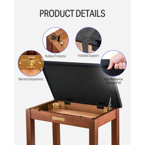 DONNER DKB-10 Brown Banquette Piano