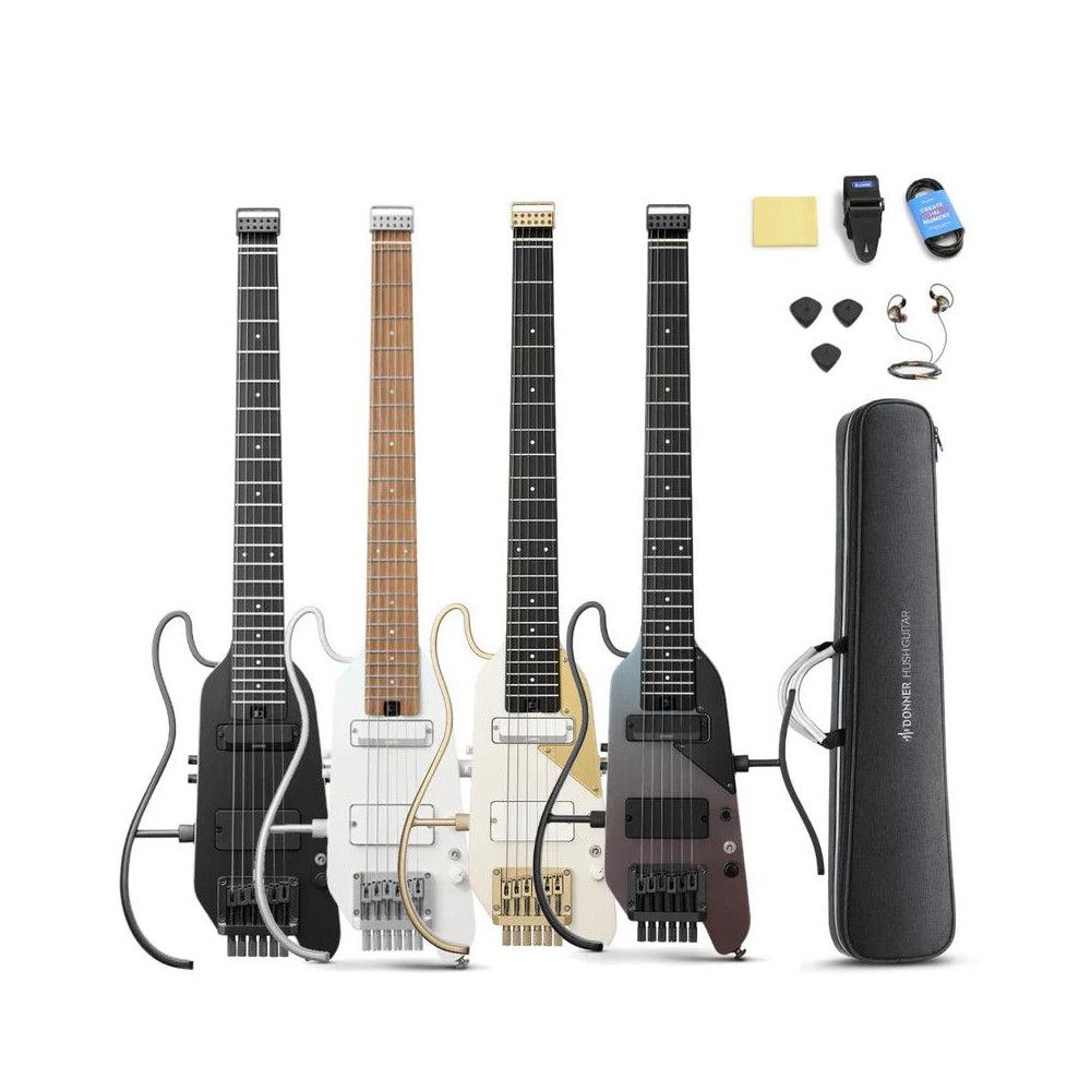 DONNER HUSH-X Pro Travel Guitar Black
