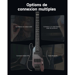DONNER HUSH-X Pro Travel Guitar Black