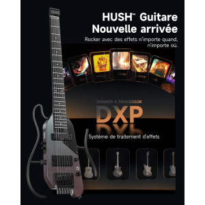 DONNER HUSH-X Pro Travel Guitar Black