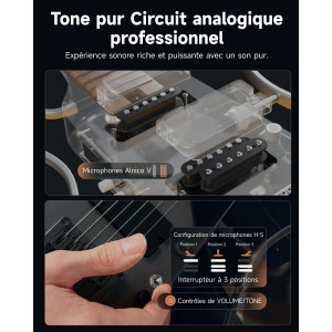 DONNER HUSH-X Pro Travel Guitar Black