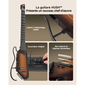 DONNER HUSH-C Nylon Travel Guitar Black