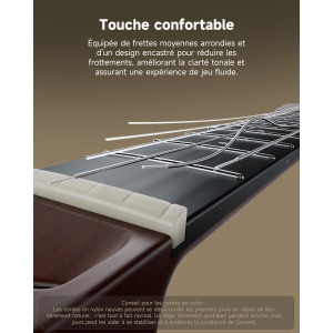 DONNER HUSH-C Nylon Travel Guitar Black
