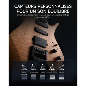 DONNER HLX-500 Headless Guitar Wooden Nature