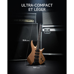 DONNER HLX-500 Headless Guitar Wooden Nature