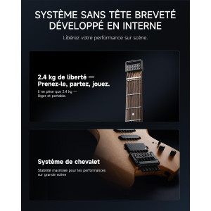 DONNER HLX-500 Headless Guitar Black