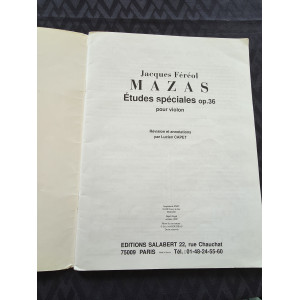 Jacques Féréol Mazas - Etudes Spéciales Op. 36 Pour Violon