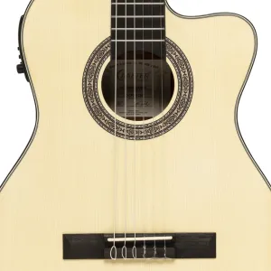 Silver series 100, guitarra clásica electroacústica con cutaway