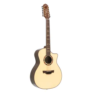 Stage series 20, Grand auditorium electroacústica cutaway con tapa maciza, 12 cuerdas