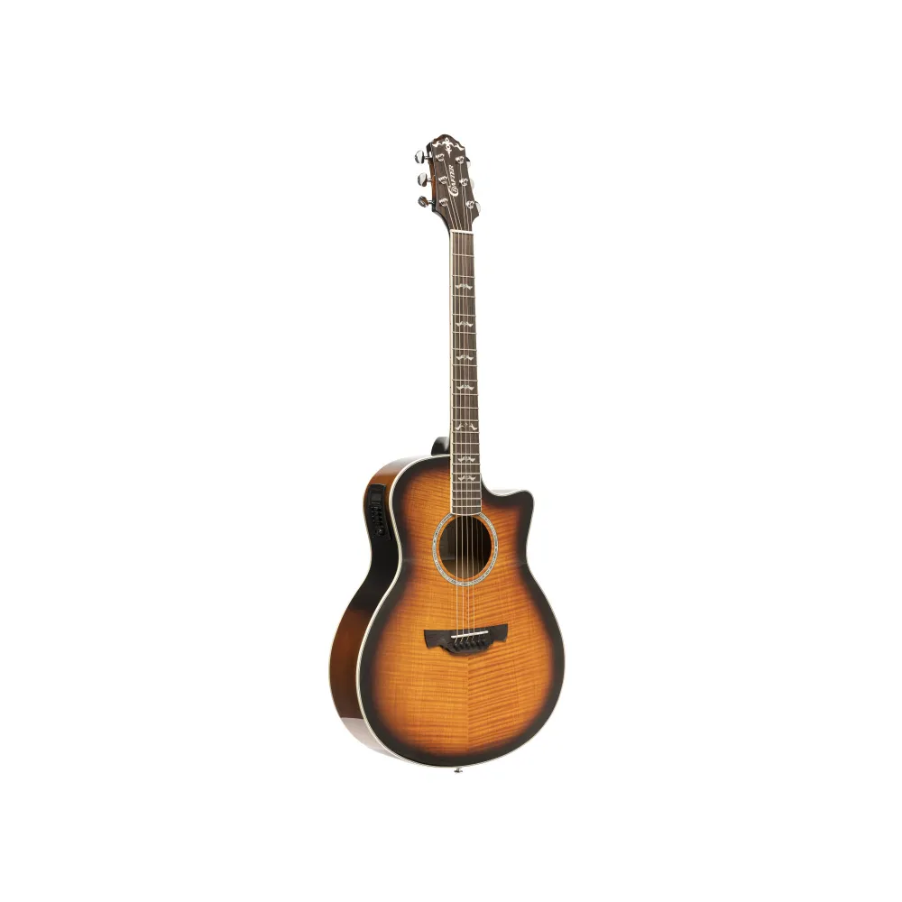 Serie Noble: guitarra electroacústica mini-jumbo de arce ondulado Crafter