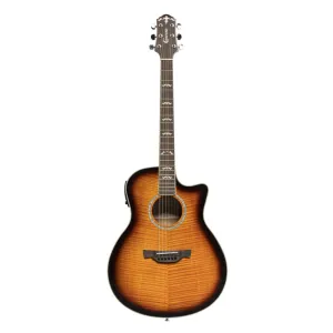 Série Noble : guitare électro-acoustique mini-jumbo en érable ondé Crafter
