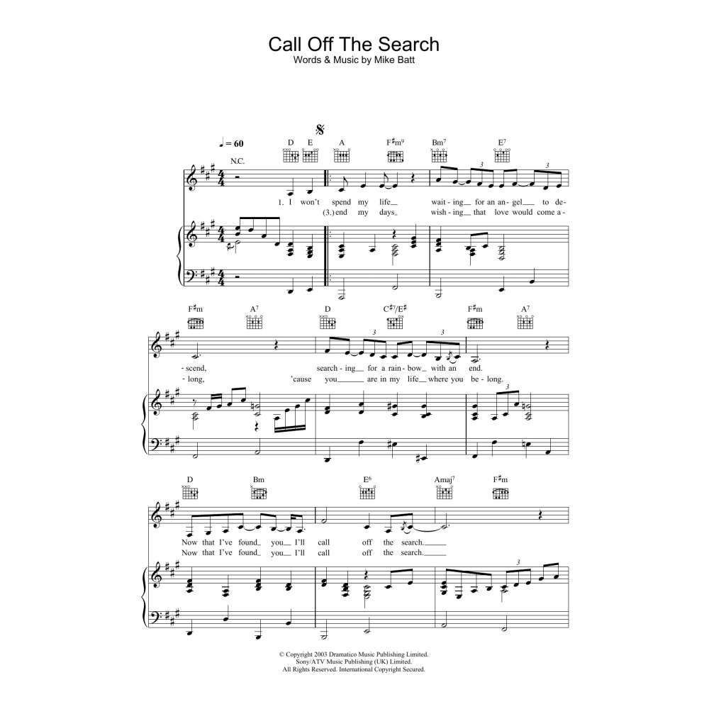 Call Off The Search