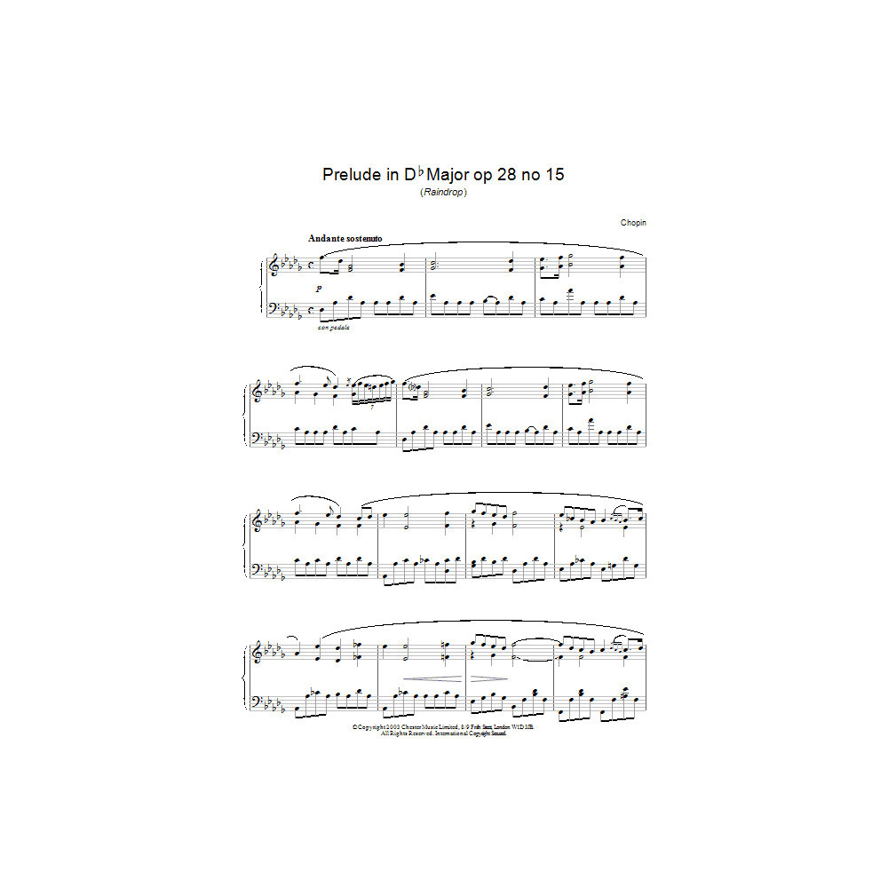 Prelude In Db Major, Op. 28, No. 15