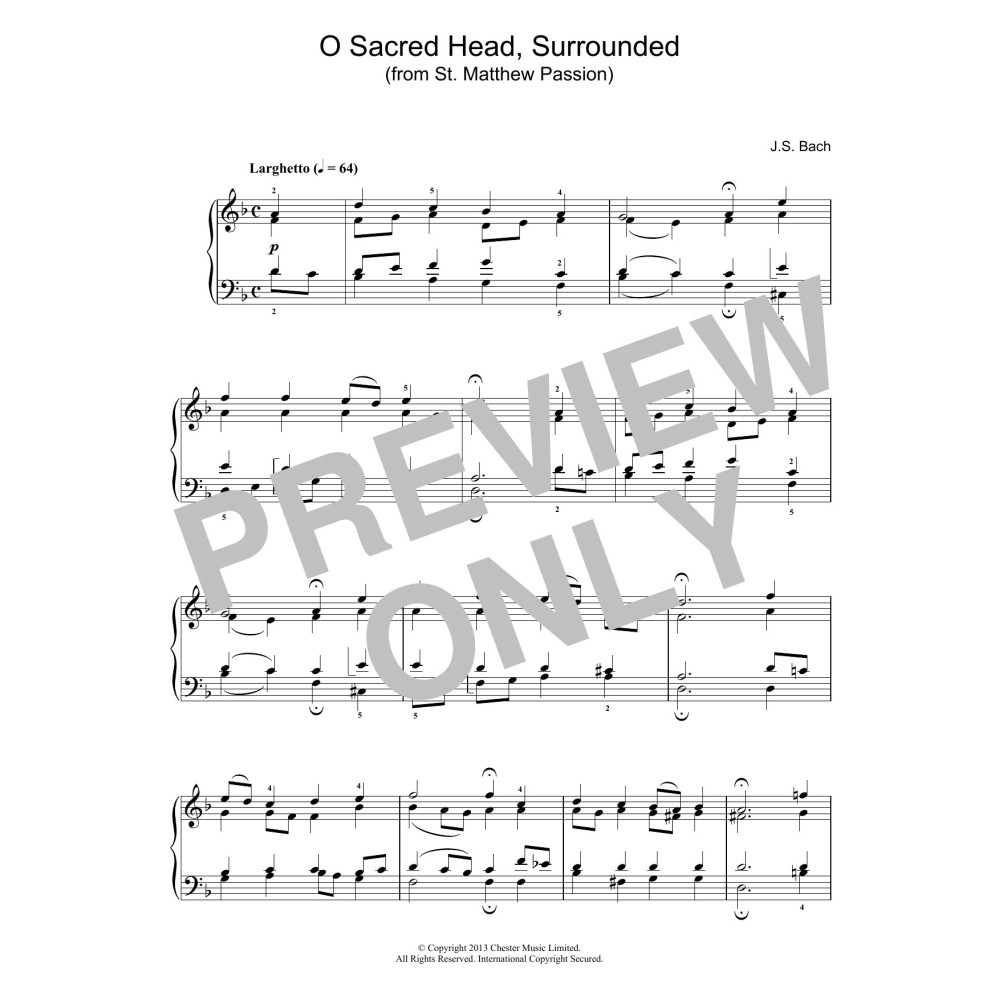O Sacred Head, Surrounded (from St Matthew Passion)