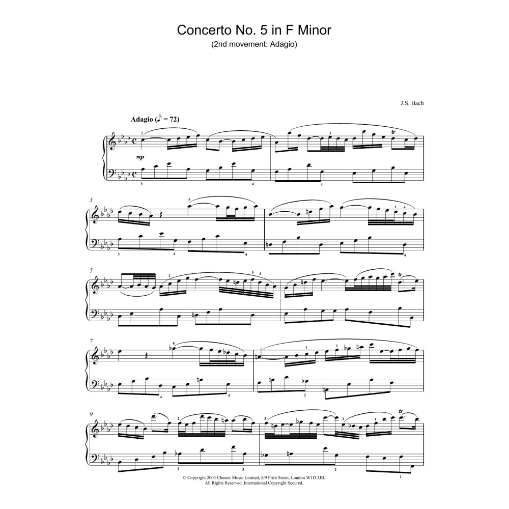 Klavierkonzert Nr. 5 in f-Moll (2. Satz: Adagio)
