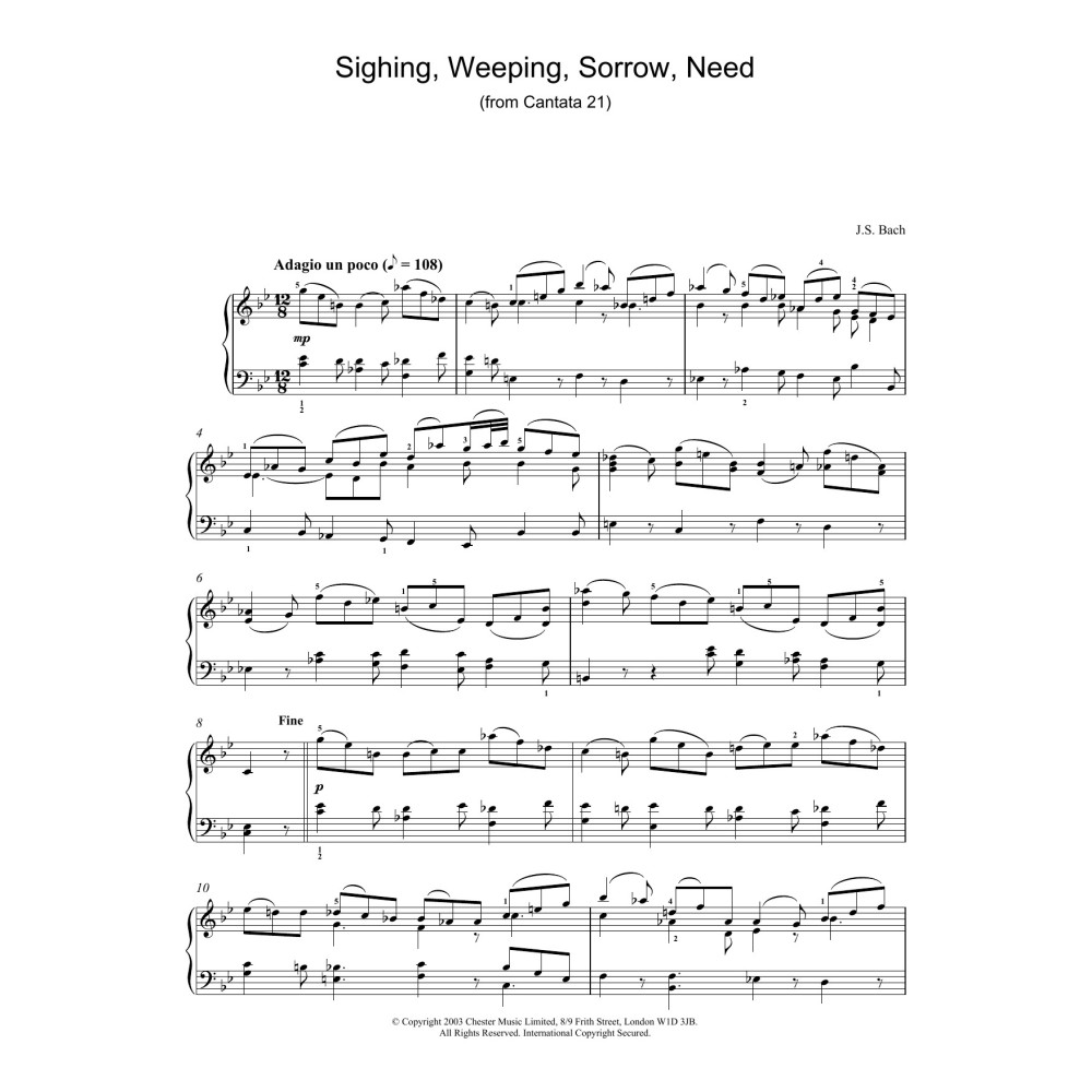 Sighing, Weeping, Sorrow, Need (from Cantata 21)