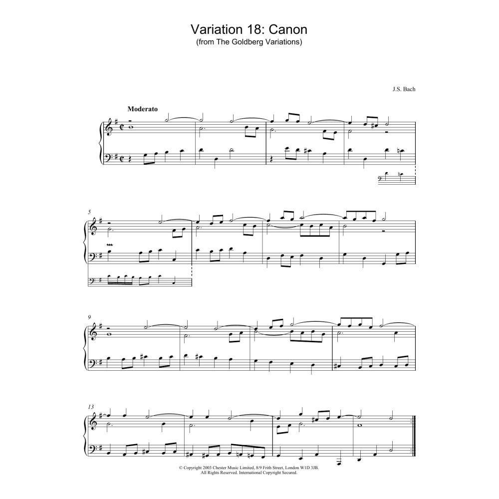 Variation 18: Canon (from The Goldberg Variations)